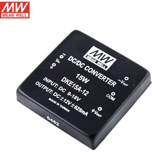 MEAN WELL DKE15A-24 DC-DC Regulated Dual Output Converter 9-18V DC to ±24V DC ±313mA 15W Module type Switching Power Supply