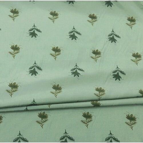 Mini floral print on green bottom silk cotton blended fabric 16momme 138cm width,SCT284