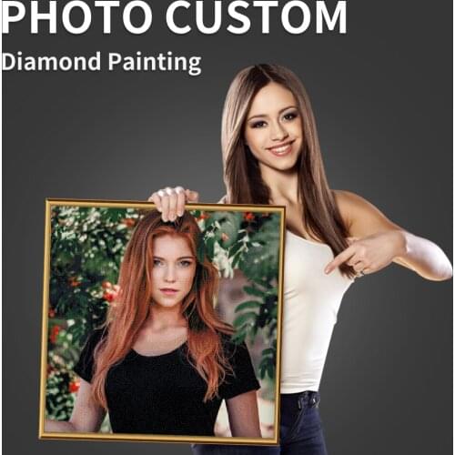 Mosaic Full Square/Round Drill Photo Diamond Embroidery Cross Stitch Pictures Photo for Parents Handmade Gifts Custom Paintings