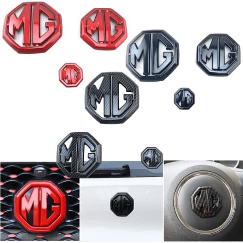 For MG 6 MG ZS Car Rear Emblem Grille Sticker Steering Wheel Badge Styling 3Pcs/Set High-Grade Decals Exterior Decoration
