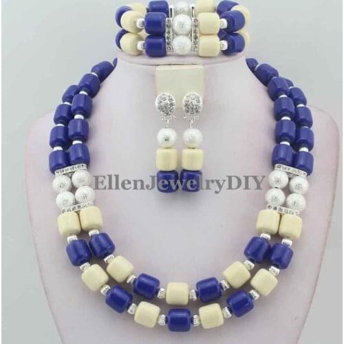 Nigerian Wedding African Beads Jewelry Set African Costume Jewelry Sets Beads Free Shipping W12032
