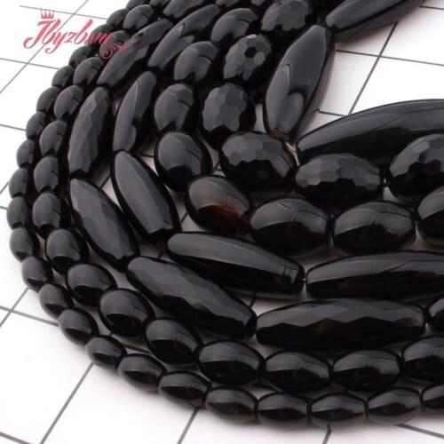 Natural Black Agtaes Oval Stone Beads For DIY Necklace Bracelet Pandant Jewelry Making Loose Strand 15" Wholesale Free Shipping