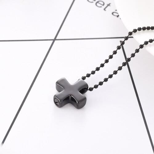 CMJ9925 Lovely High Polish Mini Cross Keepsake Urn Necklace Stainless Steel Cremation Pendant Urn Jewelry Assorted Color