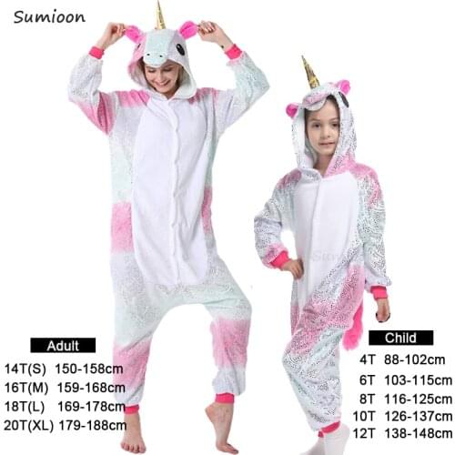 Animal Unicorn Pajamas Adults Winter Sleepwear Kugurumi cat Panda Pyjamas Women Onesies Anime Panda Costumes Jumpsuit Pajamas