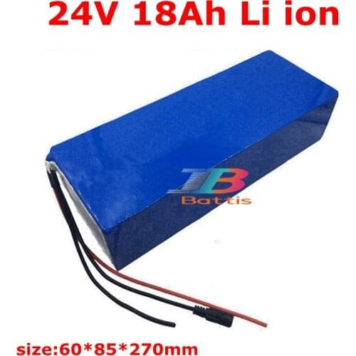 Customize 24v 18ah lithium ion battery BMS 7S 24v li-ion battery for golf cart scooter boat light mower 500W + 2A charger