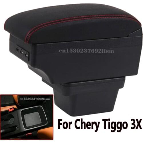 For Chery Tiggo 3X armrest box universal car center console modification accessories double raised with USB Charging