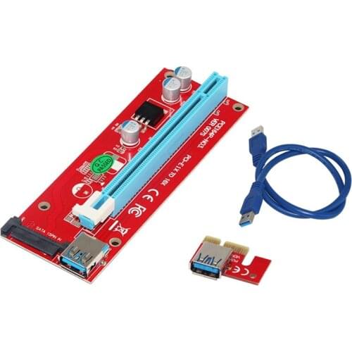 007S PCI-E Riser Card Extender PCI Express Adapter SATA Power 60CM USB 3.0 Cable for BTC LTC Mining