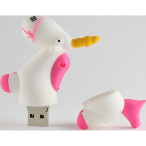 Cute Cartoons Pendrive 128GB 64GB 32GB 16GB 8GB 4GB White Animal Usb Flash Drive 256GB Pen Drive Usb Stick U Disk Real Capacity