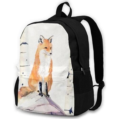 Birthday Fox Backpacks Large Universal Polyester Backpack Daily Unisex Bags