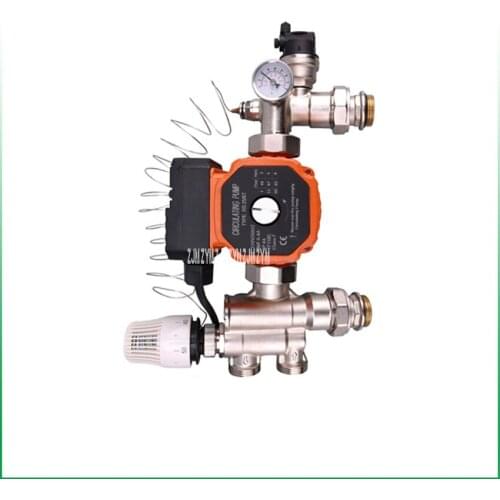 JD-HSZX0052 DN25 Brass Floor Heating Manifold Mixing Valve Terrestrial Heat Temperature Control Center Water Mixing System