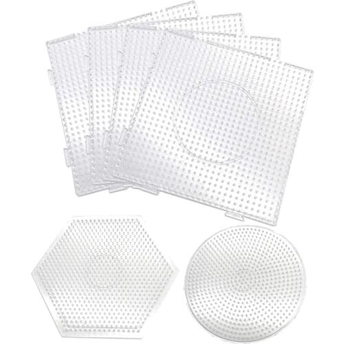 Yantjouet 5mm Hama Beads Pegboard Set 4 Square Template Board Tool Circular Educational DIY Figure Material Board