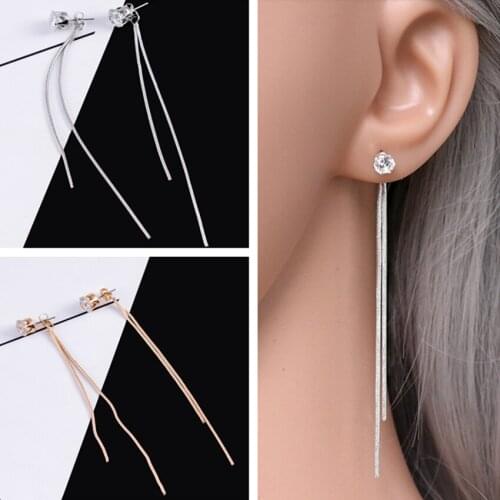 Cxwind Fashion Crystal Long Tassel Earrings Jewelry Brincos Bijoux Artificial Pearl Tasseled Eardrop Pendant for Women Earring