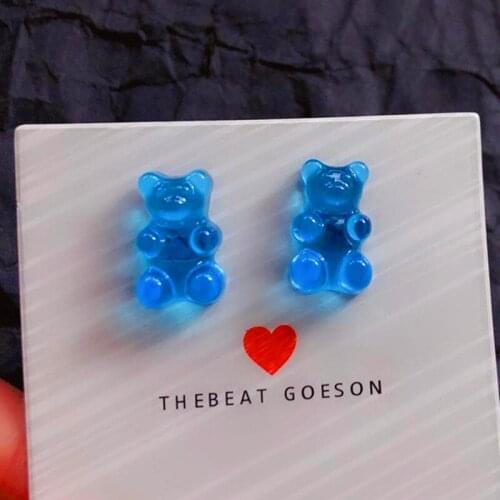 1pair Creative Gummy Bears Cute Animal Earrings Colorful Candy Bear Earrings Jewelry Girls Earrings Holiday Birthday Party Gifts