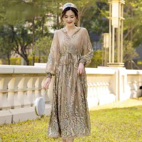 2021 Spring Summer Dress 100% Silk Elegant Dress Casual Long Sleeve Plus Size Dresses for Women 4xl Vestido De Mujer Pph3641
