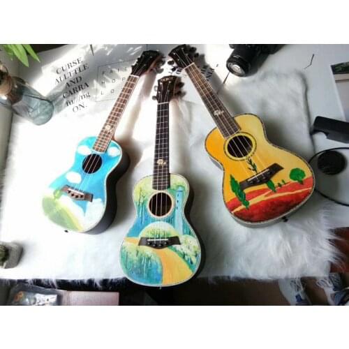 23 inch four string handmade oil painting ukulele matte