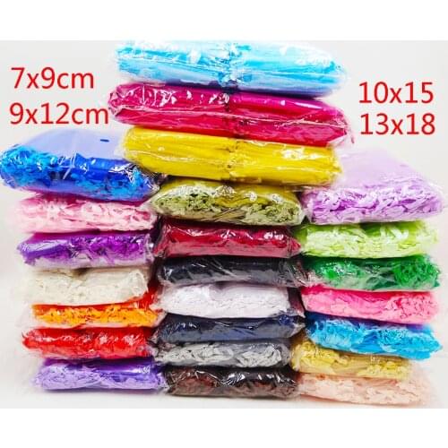 500pcs Organza Bags 5x7 7x9 9x12 10x15 13x18cm Wedding Party Christmas Favor Drawstring Gift Bag Jewelry Packaging Bags Pouch