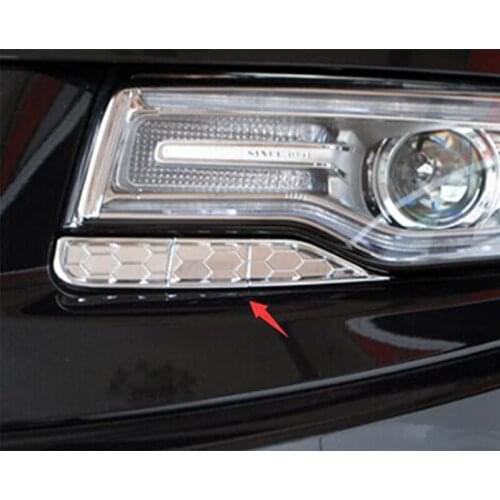 ABS Chrome For Jeep Grand Cherokee 2014 Accessories Auto Headlamps Cleaning Device Cover Trim Car Sticker Styling