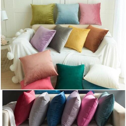 Velvet Sofa Throw Pillow Covers Decorative Cushion Cover Hot Velvet Pillows Case 45X45CM Modern Simple Couch Decorative Pillows