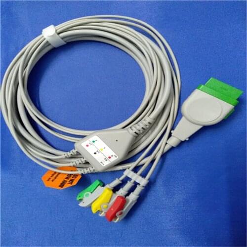 Dependable performance One-piece 3 Lead ECG Cable IEC clip