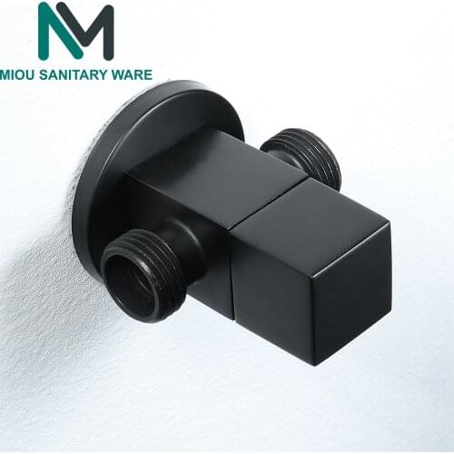 Black G1/2" Brass Faucet T Adapter Bathroom Shower Faucet Accessories Water Diverter 3 Way Filling Valve