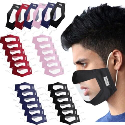 Mask With Clear Window Protection breathable fashion Cutton Mask for face with adult Washable Face Mask Halloween cosplay