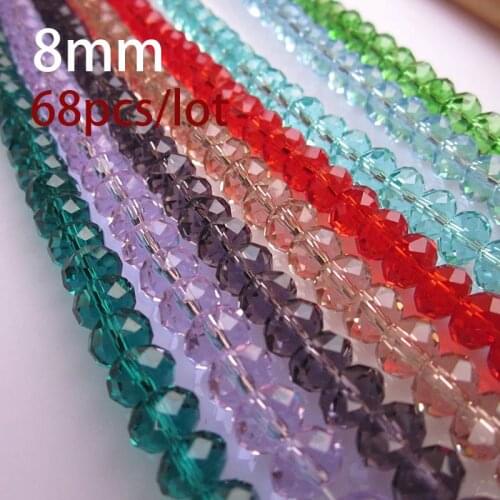 Hot Sale Competitive Price New Design 5A High Quality 8MM 68 Piece/lot Bicone Crystal Beads Cut Faceted Round Glass Bead