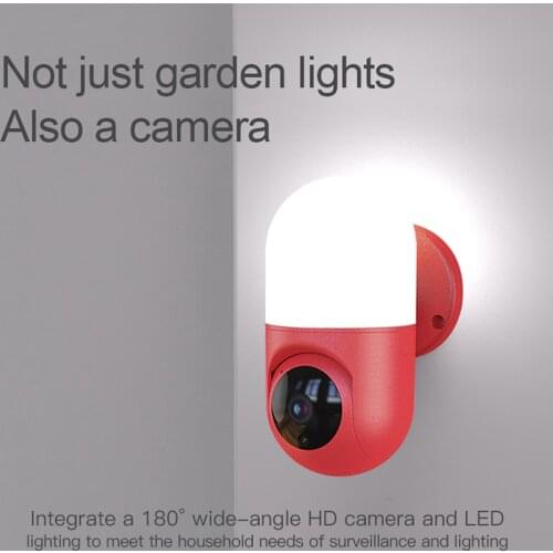 Indoor WiFi Camera Home Wall Lamp 1080P IP Wireless Rotating Night Vision PTZ Camera Auto Tracking US Plug