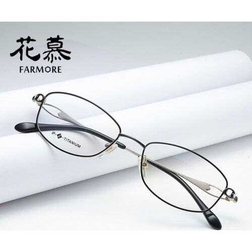 Korean Style Trendy with Myopia Glasses Option Womens New Personalized Trendy Small Frame Pure Titanium Glasses Rim 153