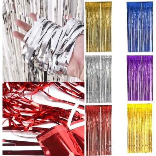 Metallic Foil Fringe Shimmer Backdrop wall Birthday Wedding Party Wall Decoration Photo Booth Backdrop Tinsel Curtain Decoration