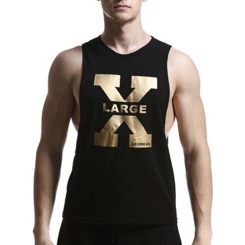 Mens European and American leisure sports vest summer leisure fashion breathable printed casual home sports vest майка 40