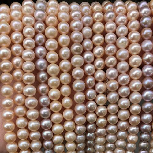 Natural Pearl Beads 3A White Black Gray Pink Purple Pearl Round Beads For Jewelry Making DIY Bracelet Necklace Accessorries Bead