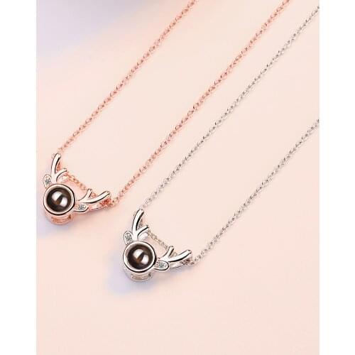 New trend projection necklace cute antler necklace elf on the shelf necklace women Free shipping and fast delivery