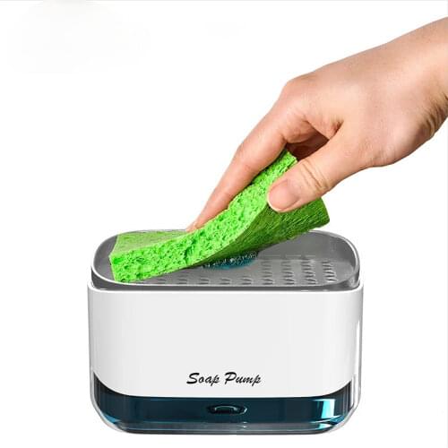 New style kitchen cleaning dishwashing pan washing detergent press out cleaning cloth with sponge soap box