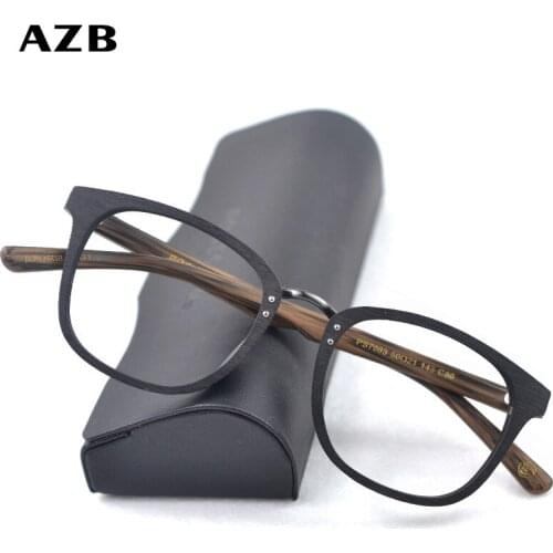 AZB Wooden Glasses Frames Retro Wood Men Women Optical Prescription Recipe EyeGlasses Frame with Clear Lens Eyewear