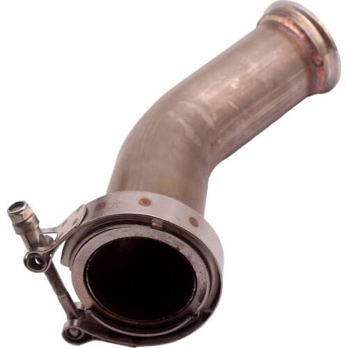 Polished 45° Bend V-Band Pipe Turbo Exhaust W/ 2.5inch V Band Flanges Clamp