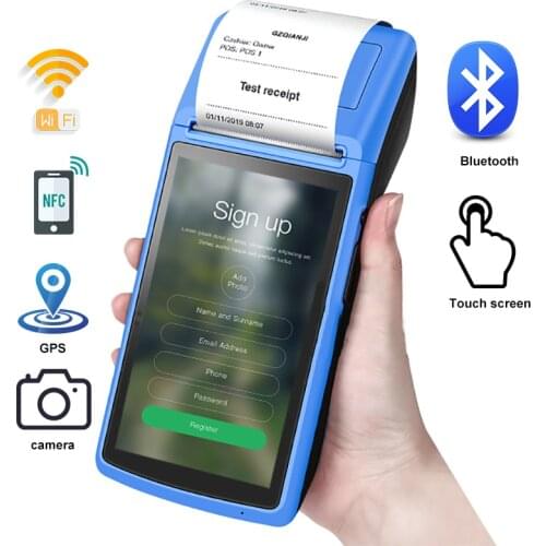 5 inch POS Terminal Printer 58mm receipt USB Bluetooth Printer Touch Screen WIFI portable wireless Handheld Pos System Machine