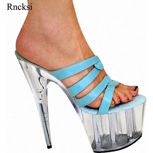 Rncksi New Women 20CM Super High Heel Platforms Pole Dance/Performance/Model Shoes, Wedding Slippers Shoes
