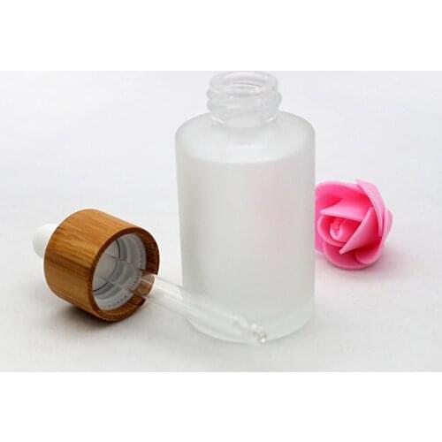30ml glass dropper bottle cosmetic essential oil emulsion pipette packaging container real bamboo