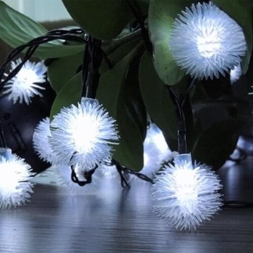 6.5M/30LED Solar Light Outdoor Fairy String Lights Solar Hair Ball String Solar Lighting Lamp Christmas Home Indoor Decoration