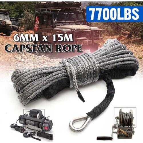 Winch Line Heavy Duty Tow Ropes Synthetic Cable High Strength Safety Hook Trailer ATV UTV Off-road Emergency Towing Rope
