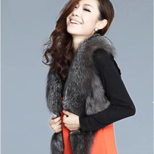 Autumn Winter New 2021 Imitation Fur Vest Women Short Silver Fox Fur Stitching Imitation Mink fur Fashion Wild Fur Vest Female