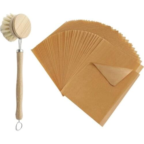 160 Pcs Parchment Paper Sheets, 12 X 16 Inch & 1X Wooden Handle Bamboo Bowl Brush
