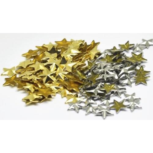 200pcs 10*10mm Gold Silver Star Shape Hot fix Nailheads FlatBack Rhinestuds Iron on Studs For Garments DIY Accessories