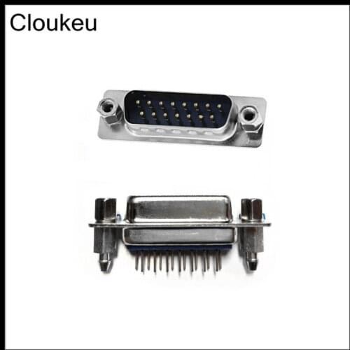 5Pcs With fixed screw DP15 pin Male Insert plate type PCB Connector VGA serial port DB15 adapter