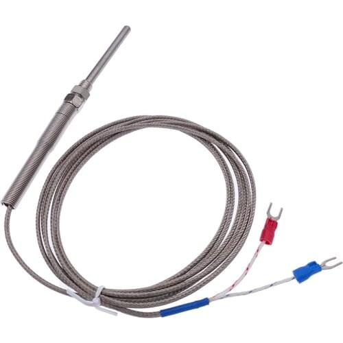 50mm thermocouple probe type temperature sensor K type 0-400℃ stainless steel thermocouple 1m 2m 3m 4m 5m line length