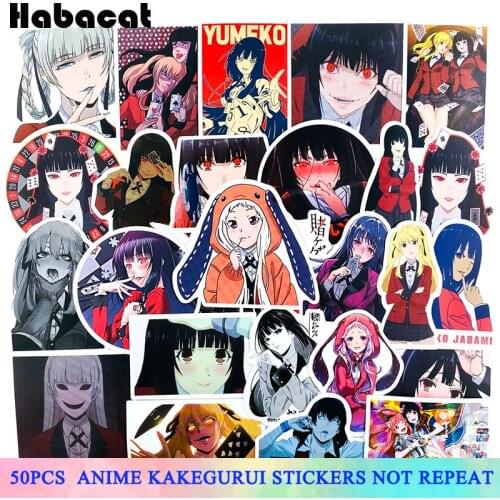 50Pcs/pack Kakegurui Japanese Anime Stickers For Luggage Laptop Bicycle Motorcycle Skateboard Toy Refrigerator