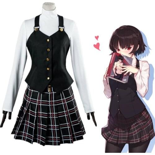 Anime Persona 5 Cosplay Queen Makoto Niijima Cosplay Costume for Woman School Uniform Halloween Carnival Party Dress Costume