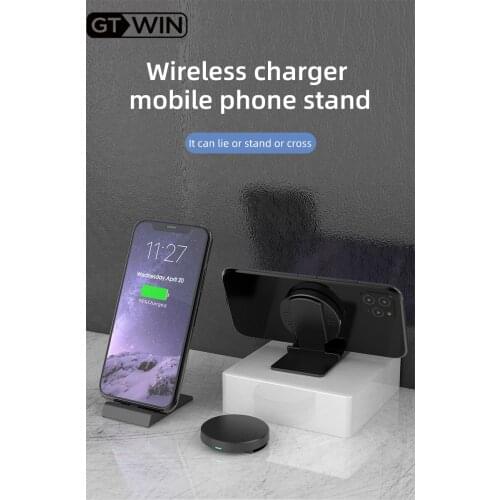GTWIN 15W Qi Wireless Charger Stand Phone Holder Fast Charging for iPhone 12 11 XR X XS 8 Samsung S20 S10E Type C