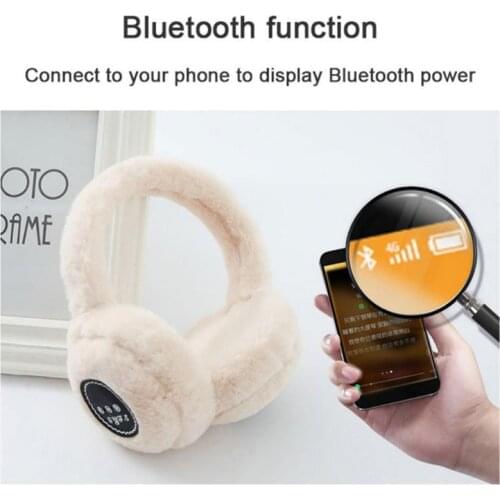 Wireless Bluetooth Headphone Warm Fluffy Earmuff Headphone 2021 New Winter Earphone With Microphone Suitable For Women Girl Gift