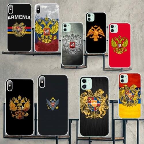 CUTEWANAN Armenia Albania Russia flag Emblem Phone Cover for iPhone 11 pro XS MAX 8 7 6 6S Plus X 5S SE 2020 XR cover